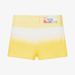 Monnalisa-Girls Yellow Ombré Denim Shorts | Childrensalon Outlet