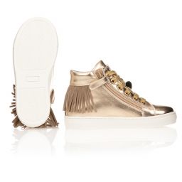 Monnalisa-Gold Mickey Mouse Trainers | Childrensalon Outlet