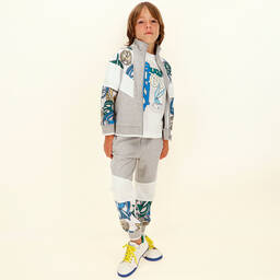 Monnalisa-Grey Bugs Bunny Zip-Up Top | Childrensalon Outlet