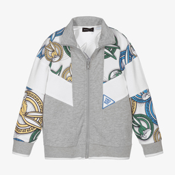 Monnalisa-Grey Bugs Bunny Zip-Up Top | Childrensalon Outlet