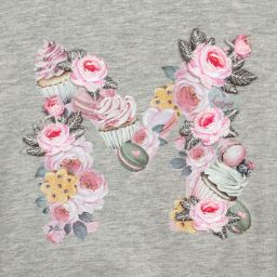 Monnalisa-Grey Cotton Zip-up Top | Childrensalon Outlet