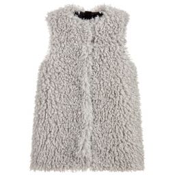 Monnalisa-Grey Faux Fur Gilet | Childrensalon Outlet