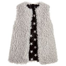 Monnalisa-Grey Faux Fur Gilet | Childrensalon Outlet