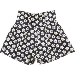 Monnalisa Шик-High-Waisted Navy Blue & White Flower Shorts | Childrensalon Outlet