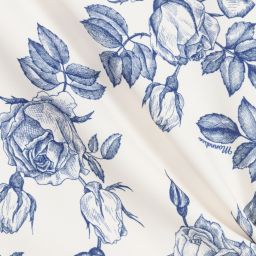 Monnalisa Chic-Ivory & Blue Crêpe Blouse | Childrensalon Outlet