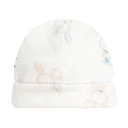 Monnalisa-Ivory Bunny Cotton Baby Hat | Childrensalon Outlet