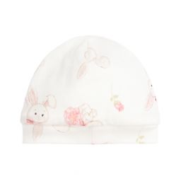 Monnalisa-Ivory Bunny Cotton Baby Hat | Childrensalon Outlet