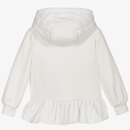 Monnalisa-Ivory Cotton Disney Hooded Top | Childrensalon Outlet