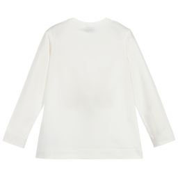 Monnalisa-Ivory Cotton Disney Top | Childrensalon Outlet