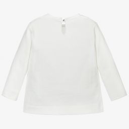 Monnalisa-توب أطفال بناتي قطن لون عاجي | Childrensalon Outlet