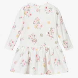Monnalisa-Ivory Cotton Jersey Dress | Childrensalon Outlet