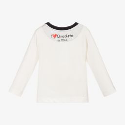 Monnalisa-Ivory Cotton Tiger Baby Top  | Childrensalon Outlet