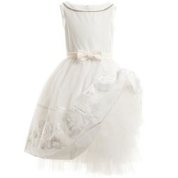 Monnalisa Chic-Ivory Couture Dress | Childrensalon Outlet