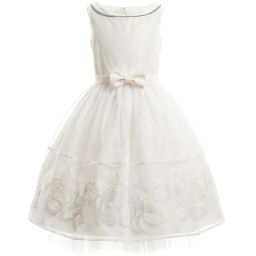 Monnalisa Chic-Ivory Couture Dress | Childrensalon Outlet