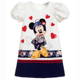 Monnalisa-Ivory Disney Jersey Dress | Childrensalon Outlet