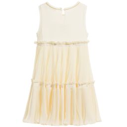 موناليزا Chic-فستان جيرزي مثني من الشيفون بلون عاجي | Childrensalon Outlet