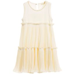 موناليزا Chic-فستان جيرزي مثني من الشيفون بلون عاجي | Childrensalon Outlet