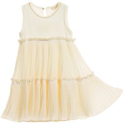 موناليزا Chic-فستان جيرزي مثني من الشيفون بلون عاجي | Childrensalon Outlet