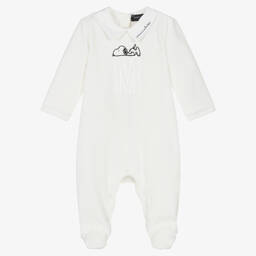 Monnalisa-Кремовый велюровый комбинезон Peanuts | Childrensalon Outlet