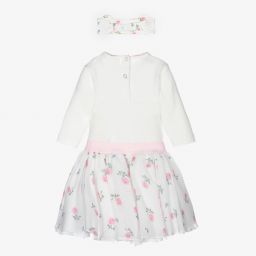 Monnalisa-Кремово-розовый комплект с юбкой для малышей | Childrensalon Outlet