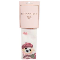 Monnalisa-Хлопковые колготки цвета слоновой кости и розового цвета | Childrensalon Outlet