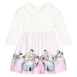 Monnalisa-Ivory & Pink Disney Dress | Childrensalon Outlet