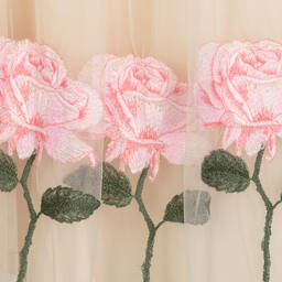 Monnalisa Шик-Кремовая юбка из тюля с розовыми розами | Childrensalon Outlet