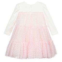 Monnalisa-Ivory & Pink Tulle Skirt Dress | Childrensalon Outlet