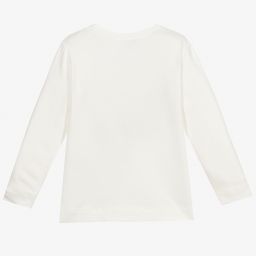 Monnalisa-Кремовый топ из хлопка для девочек | Childrensalon Outlet