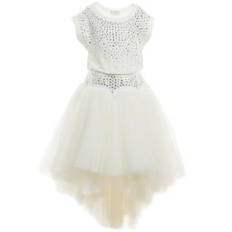 Monnalisa Шик-Ivory Skirt and Top Set | Childrensalon Outlet