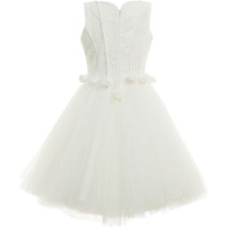 Monnalisa Chic-Ivory Tulle Dress with Silk Lining | Childrensalon Outlet