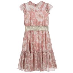 Monnalisa Chic-Long Pink Chiffon Dress | Childrensalon Outlet
