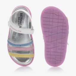 موناليزا-صندل جلد بطبعة ملونة للبنات | Childrensalon Outlet