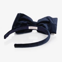 Monnalisa-Синий бархатный ободок с бантом | Childrensalon Outlet