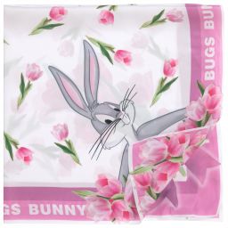 Monnalisa-Pink Bugs Bunny Scarf (67cm) | Childrensalon Outlet