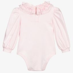 Monnalisa-بادي أطفال بناتي قطن جيرسي لون زهري | Childrensalon Outlet