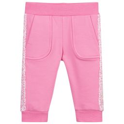 Monnalisa-Розовые хлопковые спортивные штаны для малышей | Childrensalon Outlet