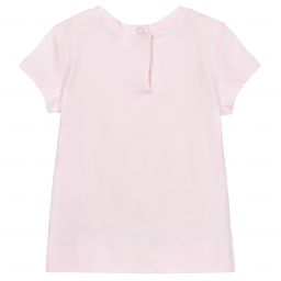 Monnalisa Bebé-Pink Cotton Ballet T-Shirt | Childrensalon Outlet