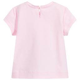 Monnalisa-Pink Cotton Bunny T-Shirt  | Childrensalon Outlet