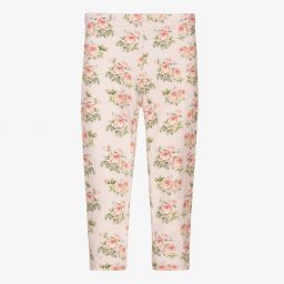 Monnalisa-Pink Cotton Floral Leggings | Childrensalon Outlet