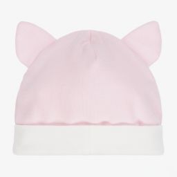 Monnalisa-Pink Cotton Jersey Hat | Childrensalon Outlet