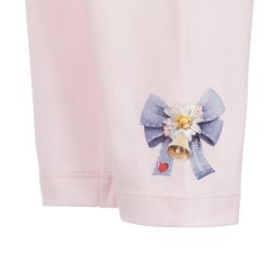 Monnalisa-ليغنغز اطفال بناتي قطن جيرسي لون زهري | Childrensalon Outlet