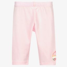 Monnalisa-Розовые хлопковые легинсы с капкейками | Childrensalon Outlet