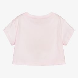 Monnalisa-Pink Daisy Cropped T-Shirt | Childrensalon Outlet