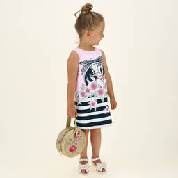 Monnalisa-Pink Daisy Duck Dress | Childrensalon Outlet