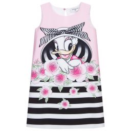 Monnalisa-Pink Daisy Duck Dress | Childrensalon Outlet