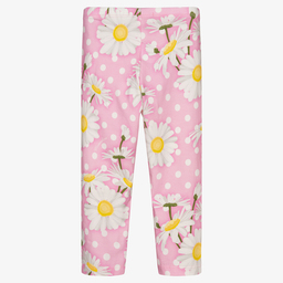 Monnalisa-Розовые легинсы с ромашками | Childrensalon Outlet