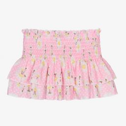 Monnalisa-Розовая юбка с рюшами и ромашками | Childrensalon Outlet