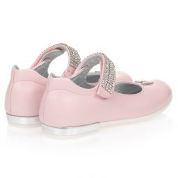 Monnalisa-Розовые туфли на ремешке со стразами | Childrensalon Outlet