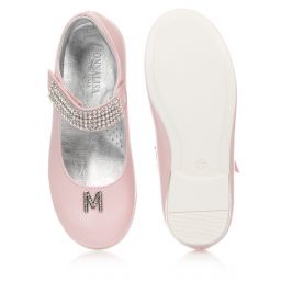 Monnalisa-Розовые туфли на ремешке со стразами | Childrensalon Outlet